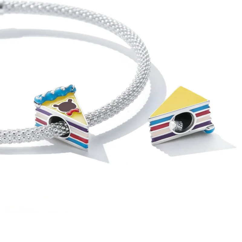 (imagine pentru) Pandora Style Bear Rainbow Cake Charm - SCC2199 - Vizualizare 4