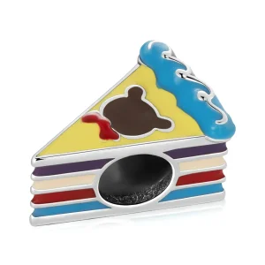 (imagine pentru) Pandora Style Bear Rainbow Cake Charm - SCC2199