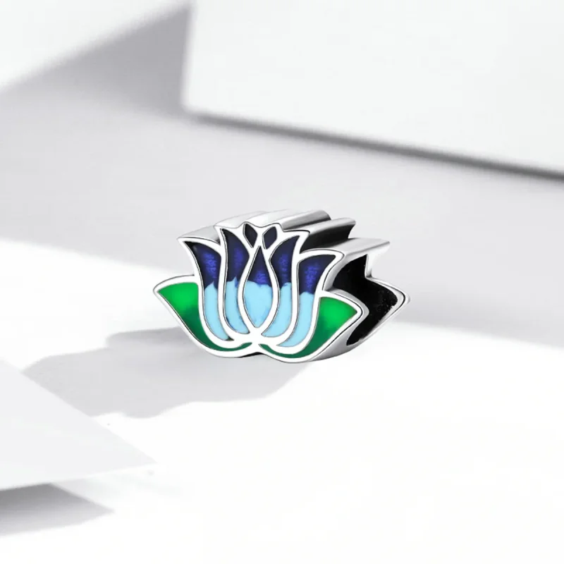 (imagine pentru) Pandora Style Blue Lotus Charm - SCC2020 - Vizualizare 2