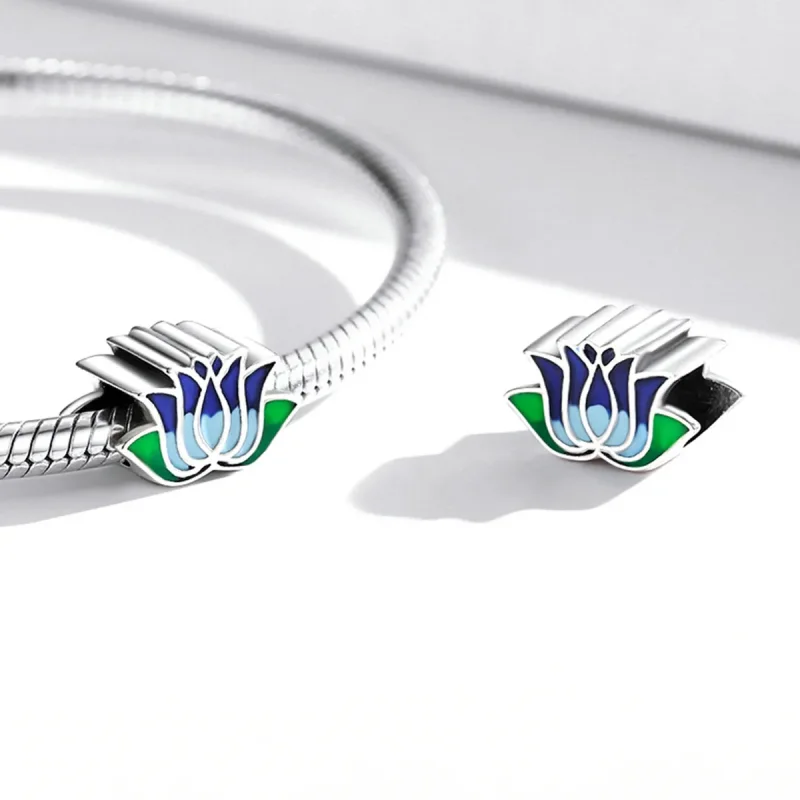 (imagine pentru) Pandora Style Blue Lotus Charm - SCC2020 - Vizualizare 4