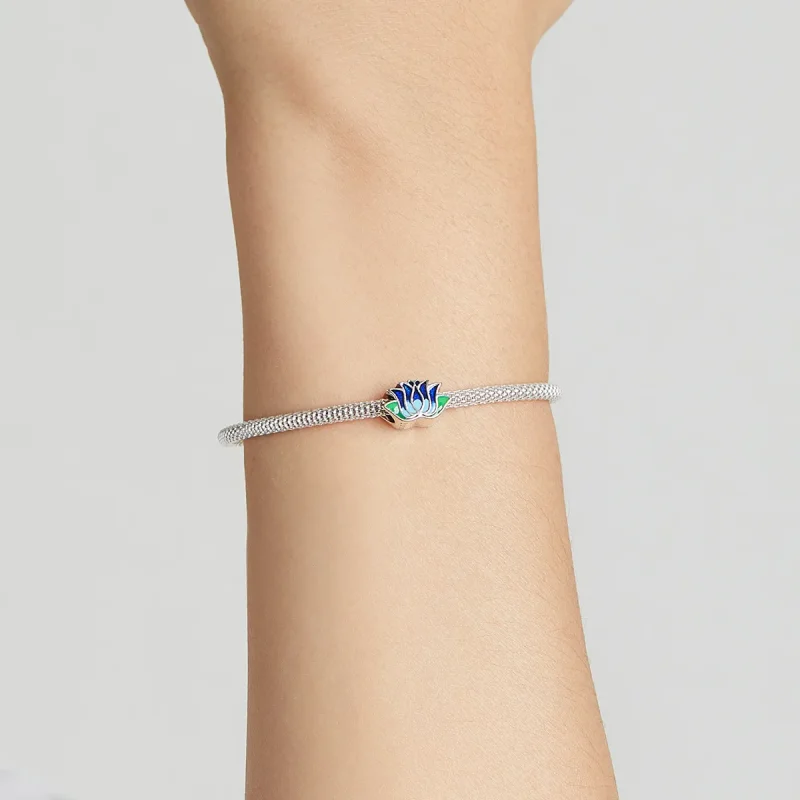 (imagine pentru) Pandora Style Blue Lotus Charm - SCC2020 - Vizualizare 5