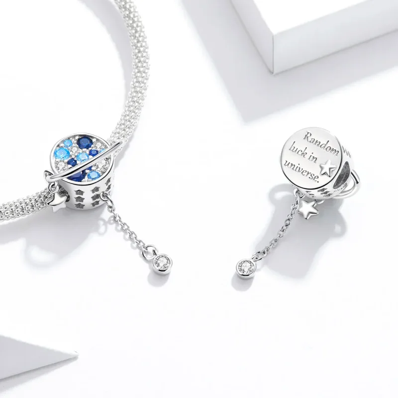 (imagine pentru) Pandora Style Blue Planet Charm - BSC365 - Vizualizare 4