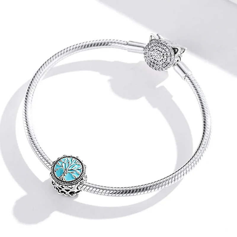 (imagine pentru) Pandora Style Blue Tree of Life Charm - BSC503 - Vizualizare 3