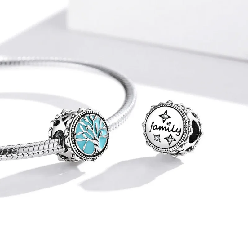 (imagine pentru) Pandora Style Blue Tree of Life Charm - BSC503 - Vizualizare 4