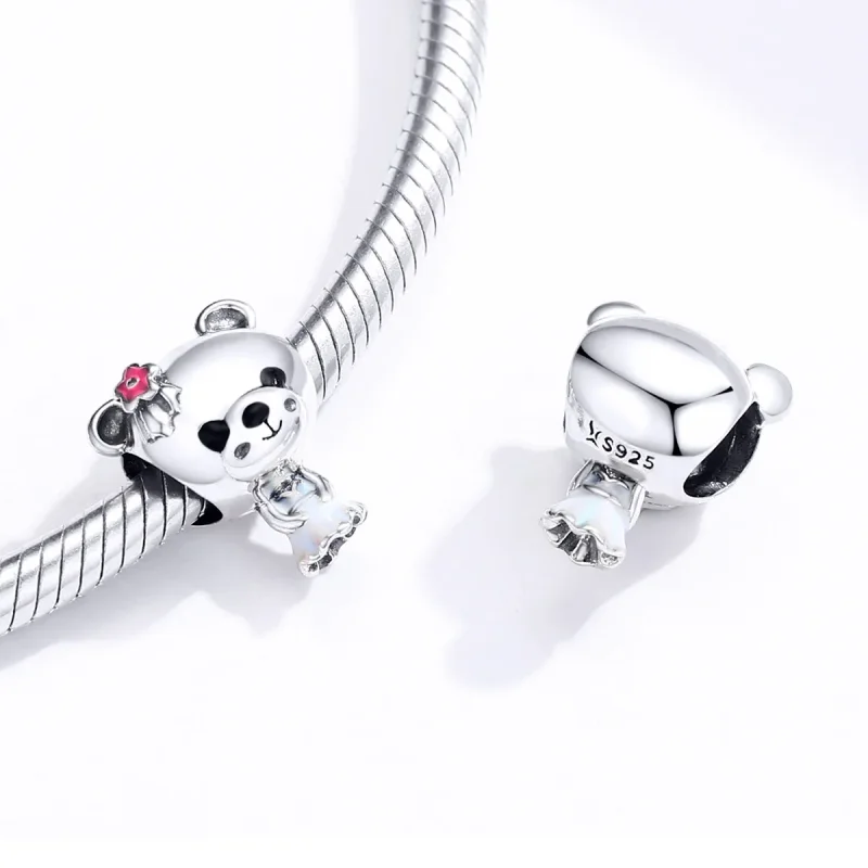 (imagine pentru) Pandora Style Bride Bear Charm - SCC1474 - Vizualizare 4