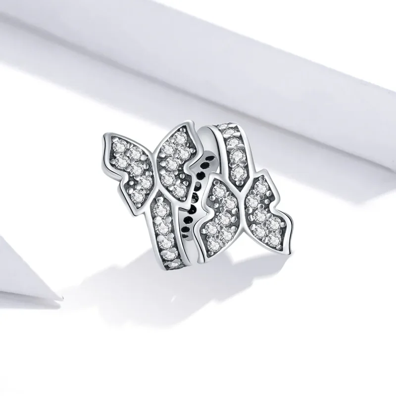 (imagine pentru) Pandora Style Butterflies Around Charm - BSC379 - Vizualizare 2