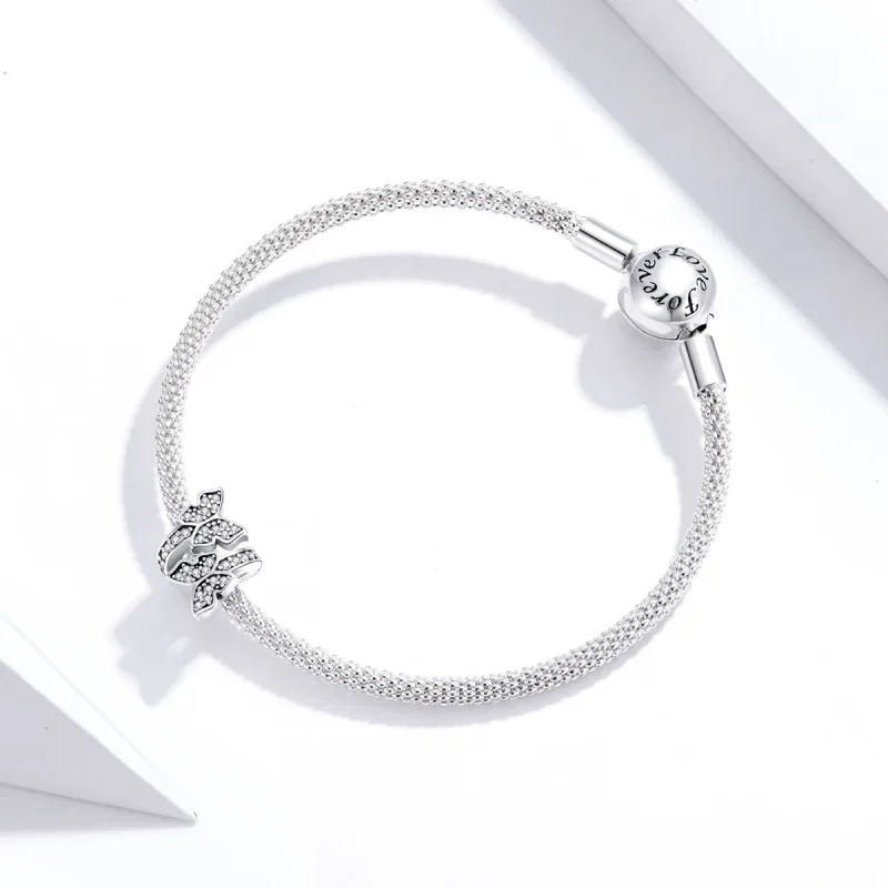 (imagine pentru) Pandora Style Butterflies Around Charm - BSC379 - Vizualizare 3