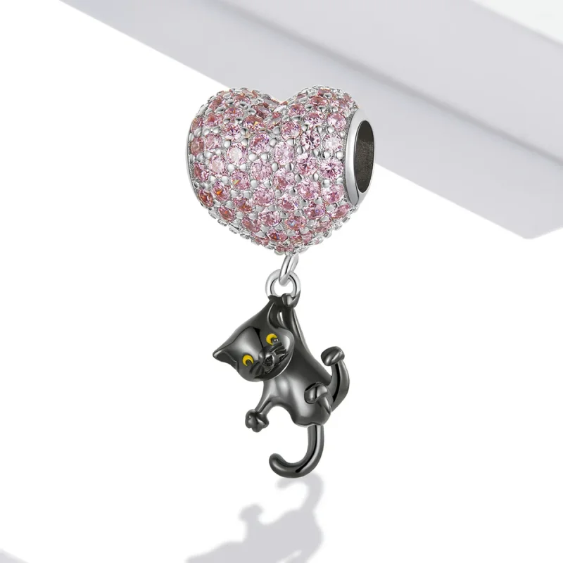 (imagine pentru) Pandora Style Charm Balon de Dragoste cu Pisică Neagră - SCC2115 - Vizualizare 2