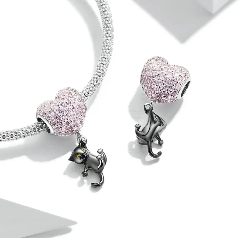 (imagine pentru) Pandora Style Charm Balon de Dragoste cu Pisică Neagră - SCC2115 - Vizualizare 4