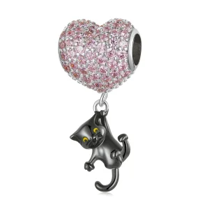 (imagine pentru) Pandora Style Charm Balon de Dragoste cu Pisică Neagră - SCC2115
