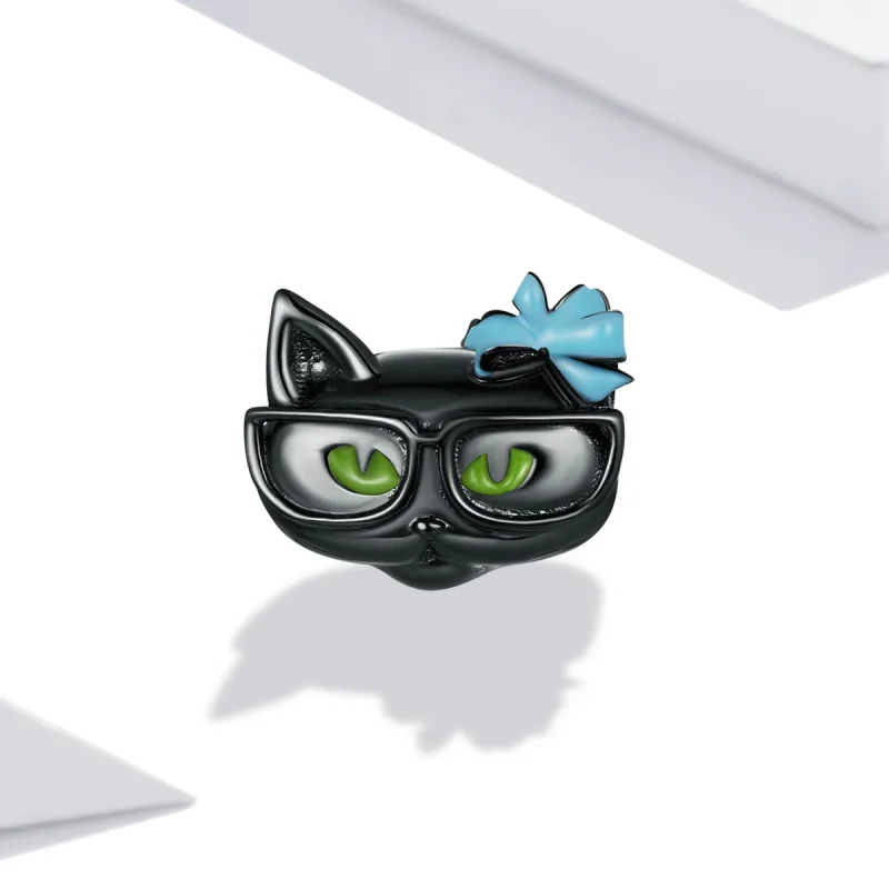 (imagine pentru) Pandora Style Cool Black Cat Charm - SCC2086 - Vizualizare 2