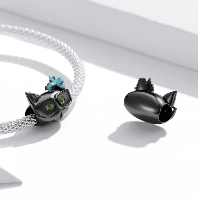 (imagine pentru) Pandora Style Cool Black Cat Charm - SCC2086 - Vizualizare 4