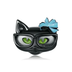 (imagine pentru) Pandora Style Cool Black Cat Charm - SCC2086
