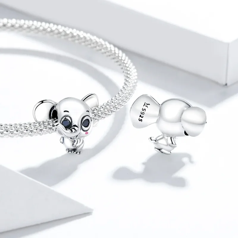 (imagine pentru) Pandora Style Cute Baby Elephant Charm - SCC1646 - Vizualizare 3