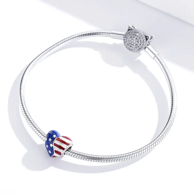 (imagine pentru) Pandora Style Drapel American Charm - BSC281 - Vizualizare 2