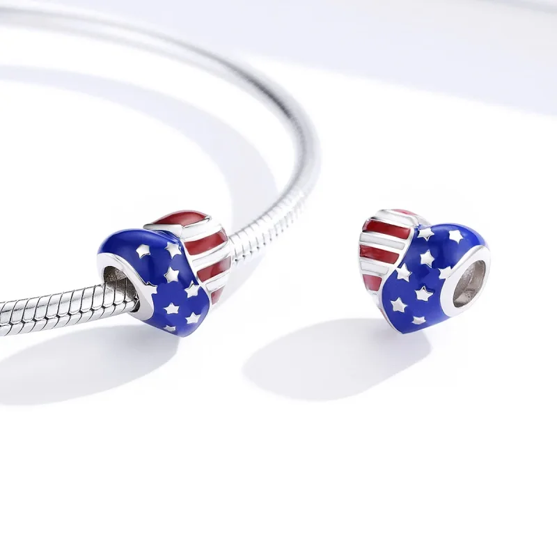 (imagine pentru) Pandora Style Drapel American Charm - BSC281 - Vizualizare 3