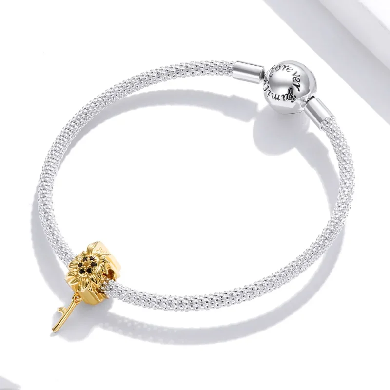 (imagine pentru) Pandora Style Floare de Soare Charm - BSC425 - Vizualizare 3