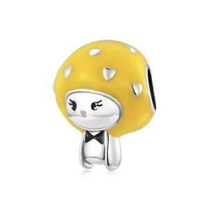 (imagine pentru) Pandora Style Fun Little Mushroom - Lemon Yellow Charm - SCC2149