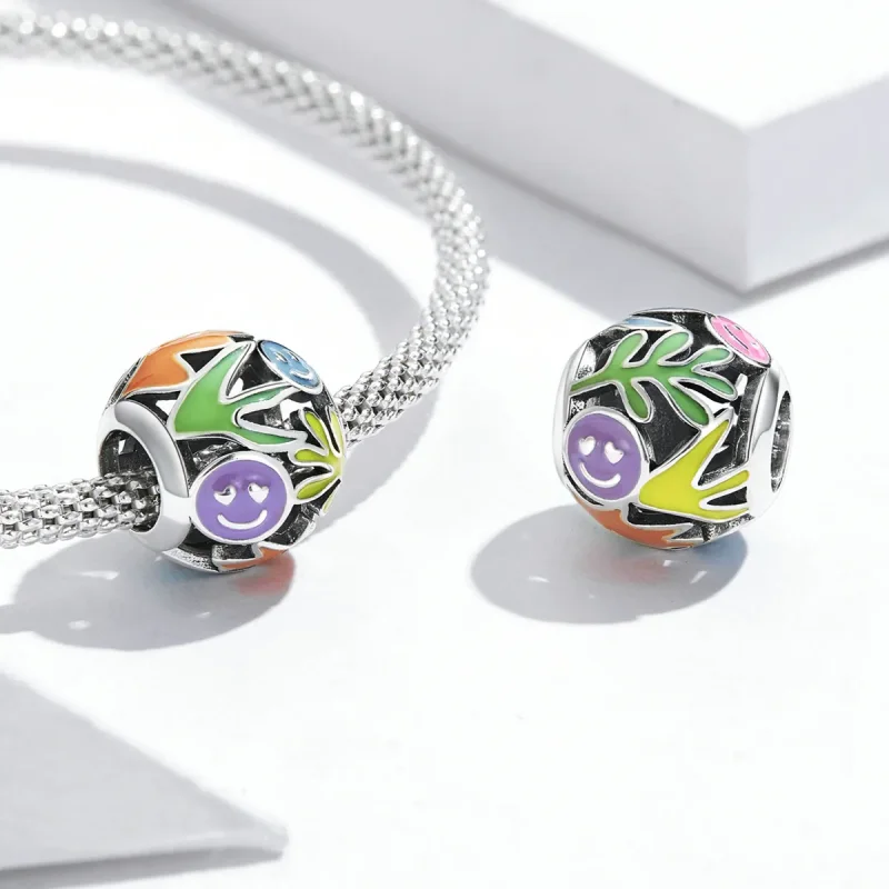 (imagine pentru) Pandora Style Grass Smiley Charm - SCC2163 - Vizualizare 4