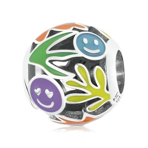 (imagine pentru) Pandora Style Grass Smiley Charm - SCC2163