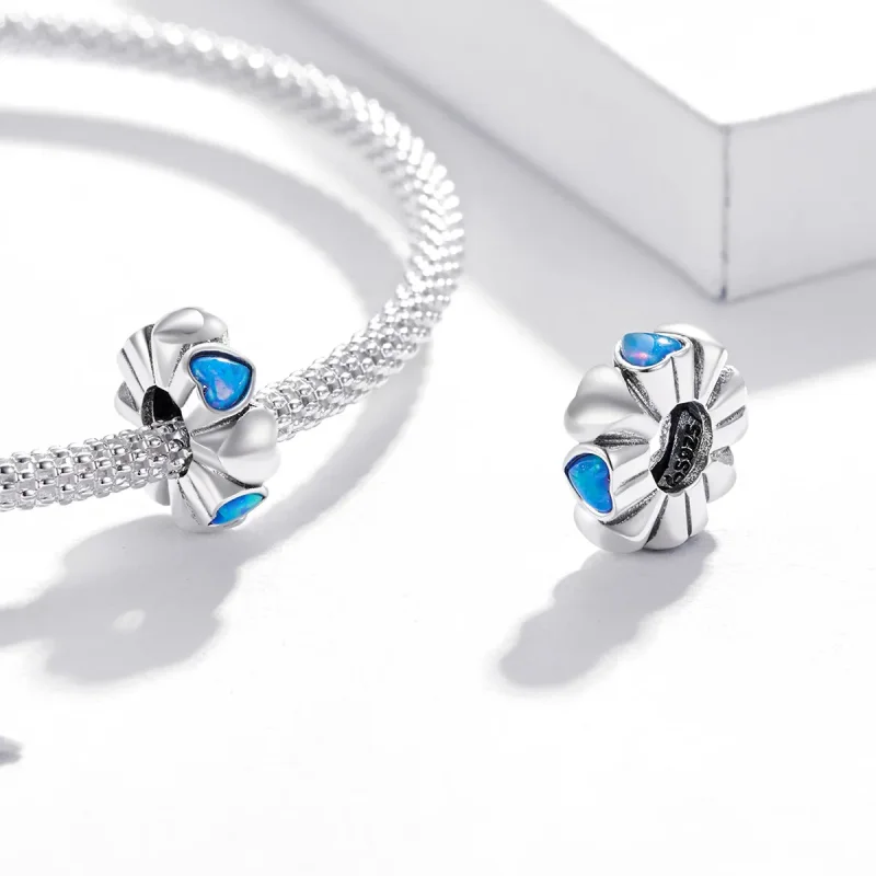 (imagine pentru) Pandora Style Heart Opal Spacer Charm - BSC435 - Vizualizare 4