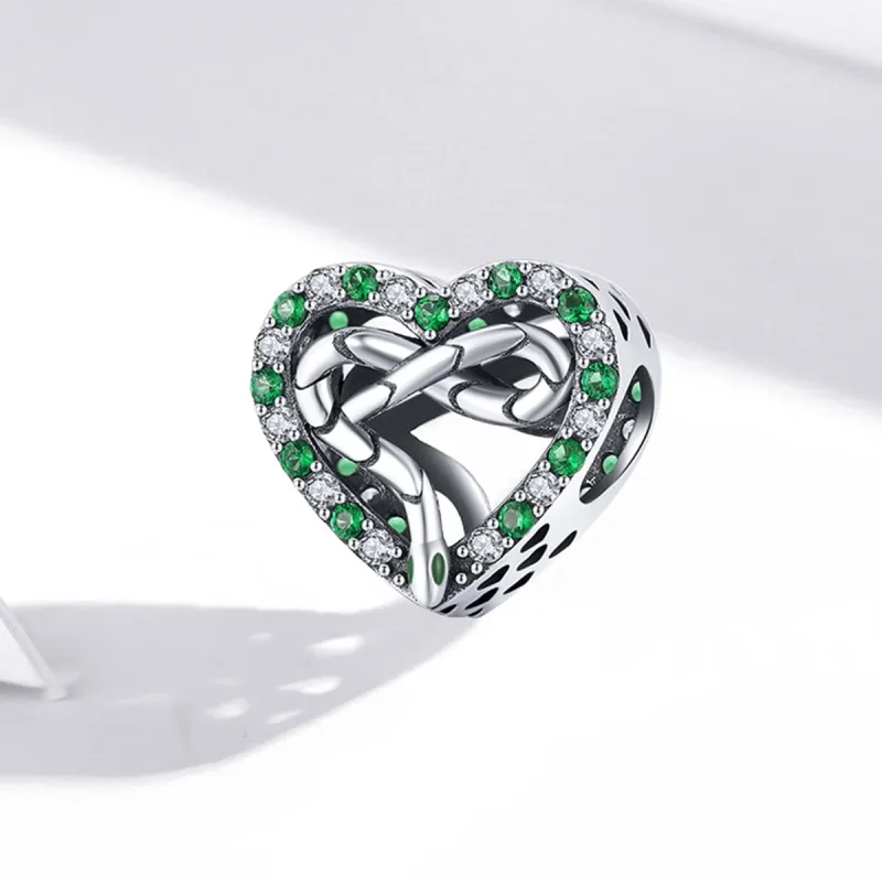 (imagine pentru) Pandora Style Heart Snake Charm - BSC507 - Vizualizare 2