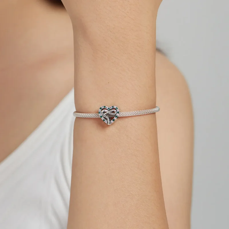 (imagine pentru) Pandora Style Heart Snake Charm - BSC507 - Vizualizare 5