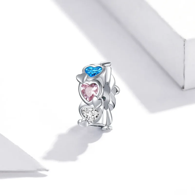 (imagine pentru) Pandora Style Heart-To-Heart Charm - BSC408 - Vizualizare 2