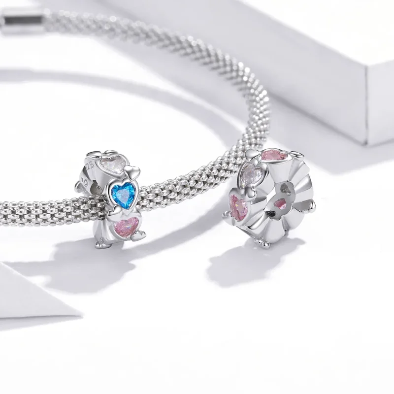 (imagine pentru) Pandora Style Heart-To-Heart Charm - BSC408 - Vizualizare 4
