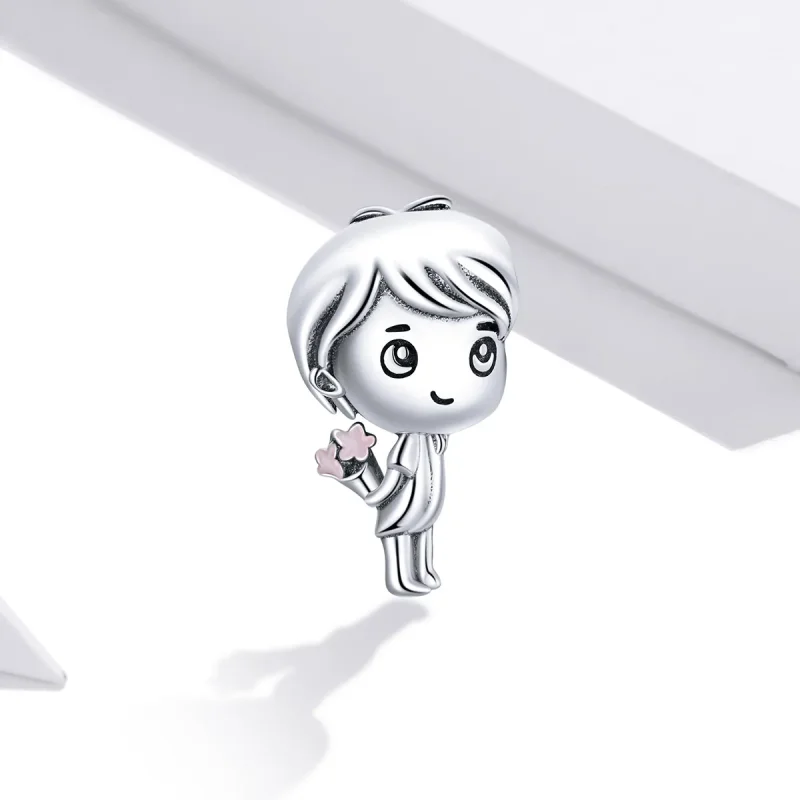 (imagine pentru) Pandora Style Heartbeat Boy Charm - BSC400 este un pandantiv cu stil Pandora - Vizualizare 2
