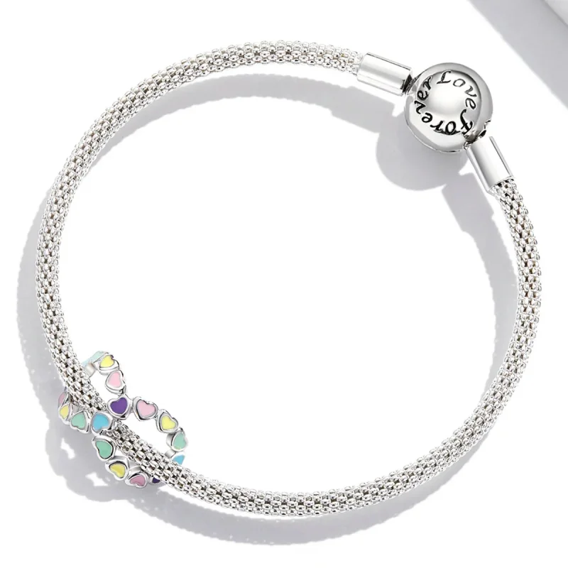 (imagine pentru) Pandora Style Infinite Rainbow Heart Charm - SCC2160 - Vizualizare 3