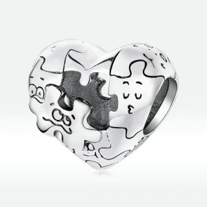 Pandora Style Jigsaw Puzzle Charm - BSC557 (imagine pentru) Pandora Style Jigsaw Puzzle Charm - BSC557
