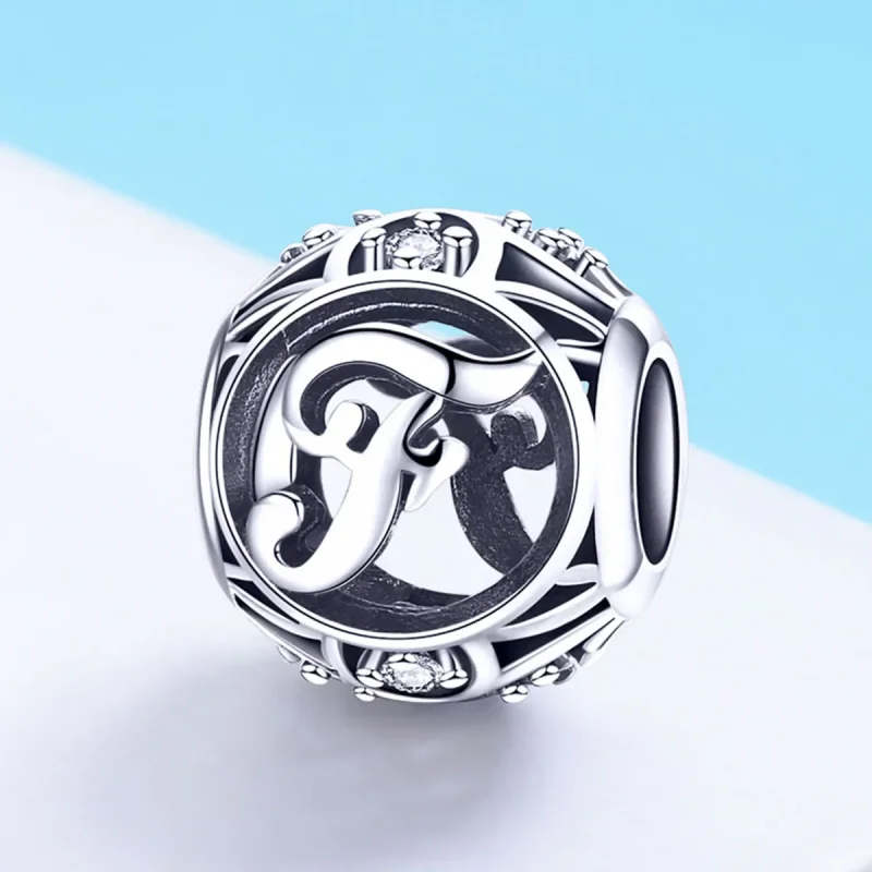 (imagine pentru) Pandora Style Letter-F Charm - Medalion litere stil Pandora - SCC738-F - Vizualizare 2