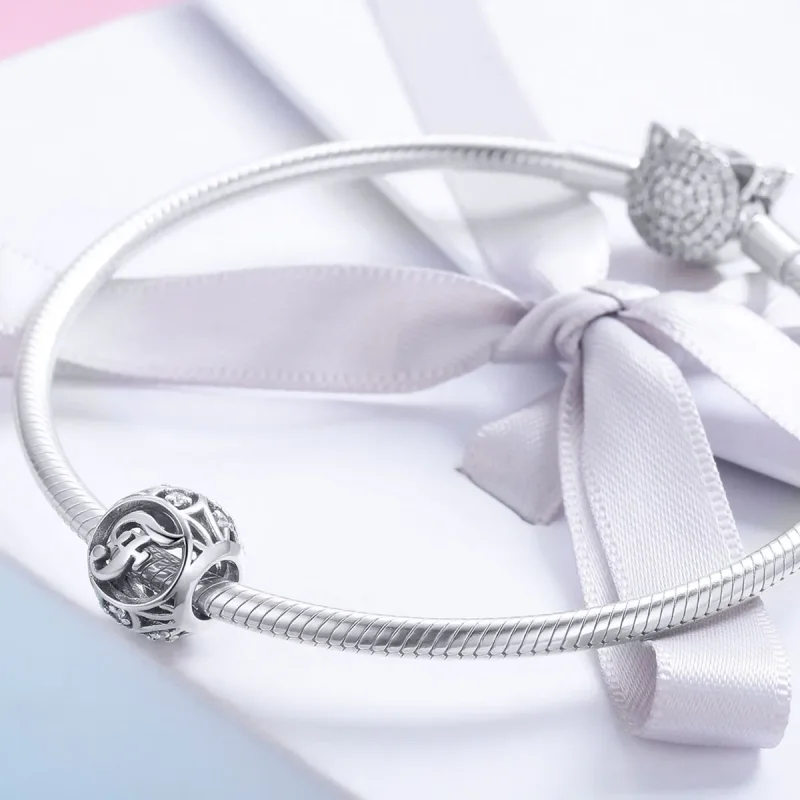 (imagine pentru) Pandora Style Letter-F Charm - Medalion litere stil Pandora - SCC738-F - Vizualizare 4
