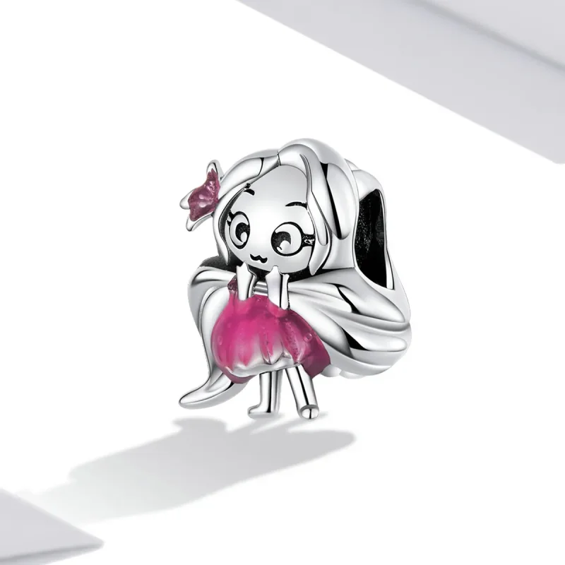 (imagine pentru) Pandora Style Long Hair Girl Charm - SCC2172 - Vizualizare 2