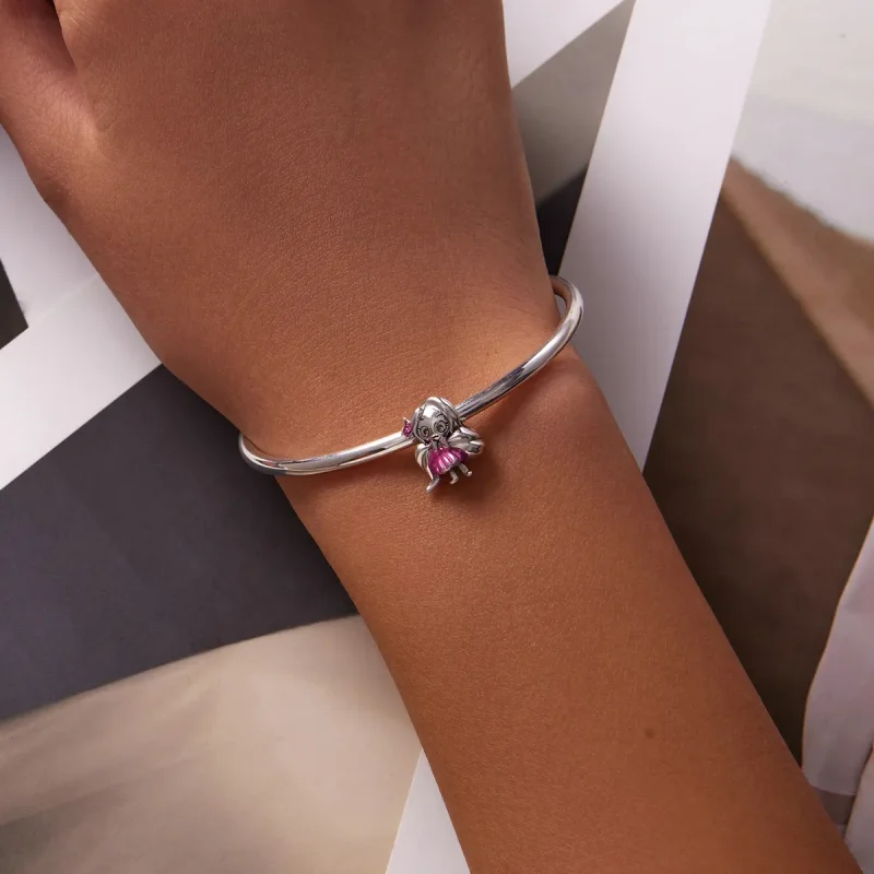 (imagine pentru) Pandora Style Long Hair Girl Charm - SCC2172 - Vizualizare 5