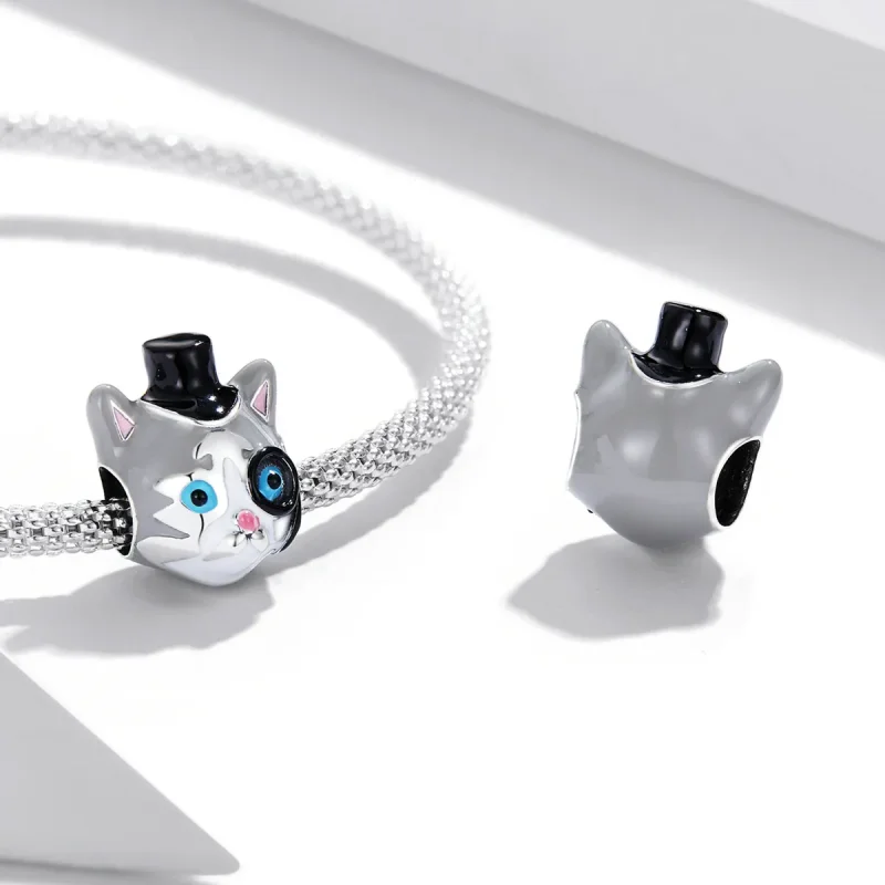 (imagine pentru) Pandora Style Magician Shorthair Cat Charm - SCC2091 - Vizualizare 4