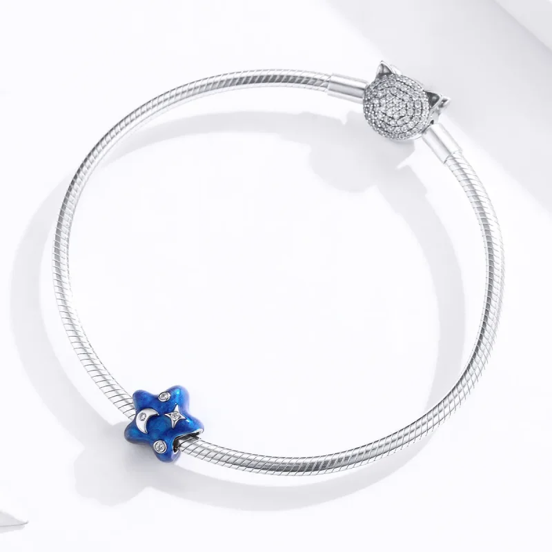 (imagine pentru) Pandora Style Moonlight Starry Sky Charm - BSC178 - Vizualizare 3