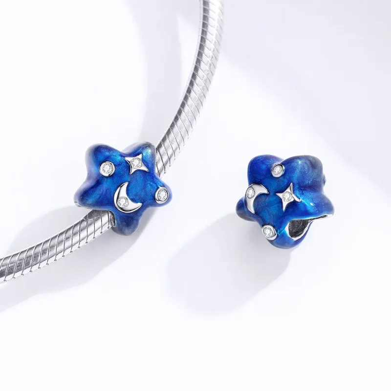 (imagine pentru) Pandora Style Moonlight Starry Sky Charm - BSC178 - Vizualizare 4