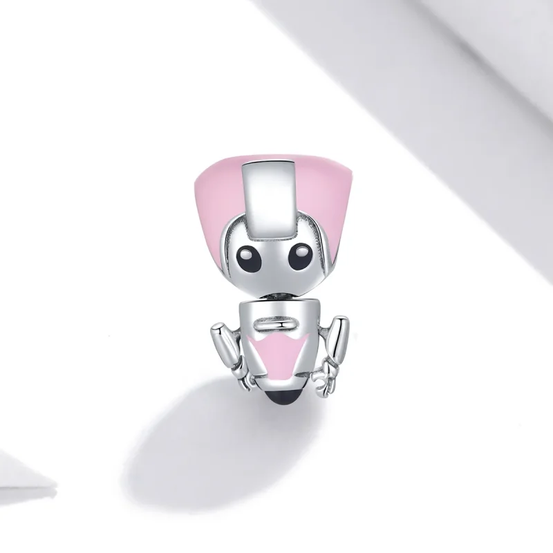 (imagine pentru) Pandora Style Pandantiv Robot Roz pentru Bebeluși - SCC1774 - Vizualizare 2