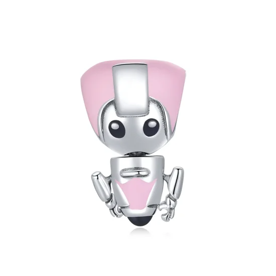 (imagine pentru) Pandora Style Pandantiv Robot Roz pentru Bebeluși - SCC1774