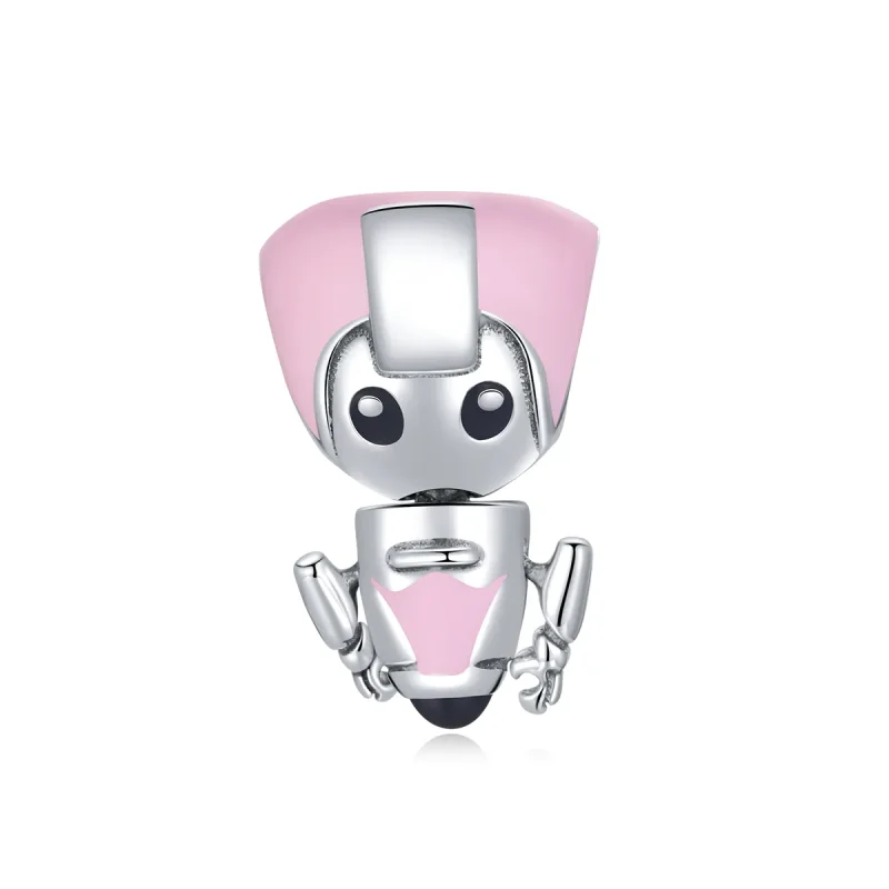 (imagine pentru) Pandora Style Pandantiv Robot Roz pentru Bebeluși - SCC1774