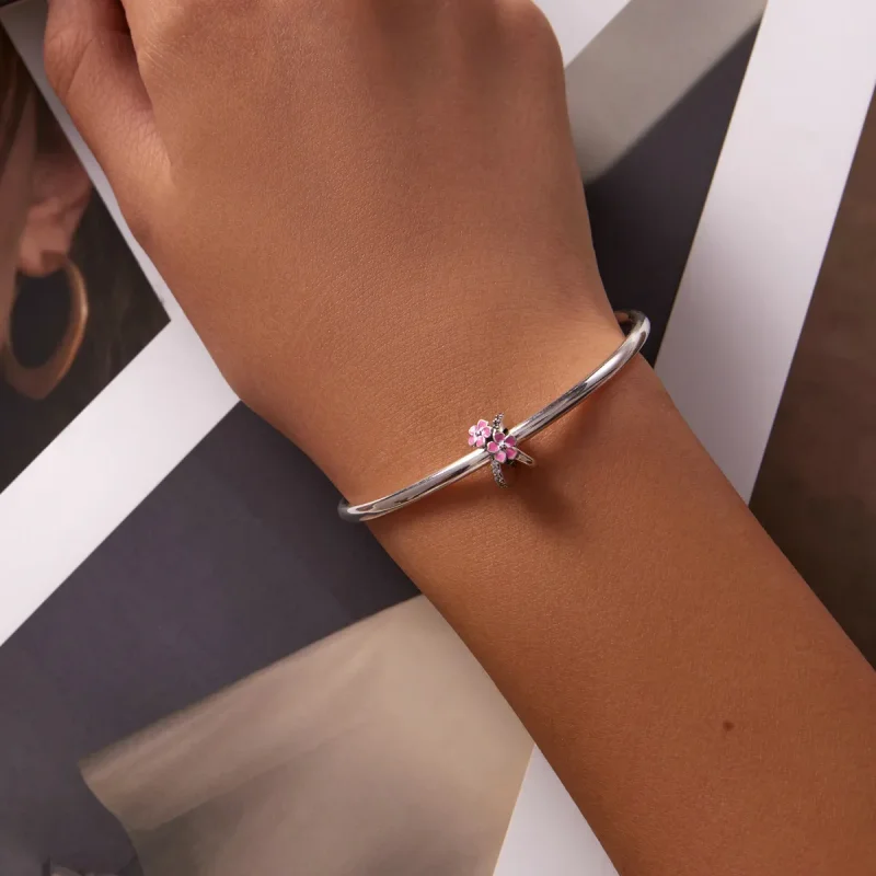 (imagine pentru) Pandora Style Pandantiv Spacer cu Flori Roz - SCC2139 - Vizualizare 5