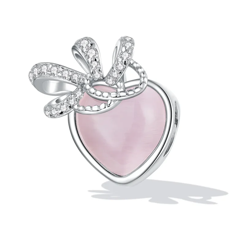 (imagine pentru) Pandora Style Pink Heart Charm - SCC2261 - Vizualizare 2