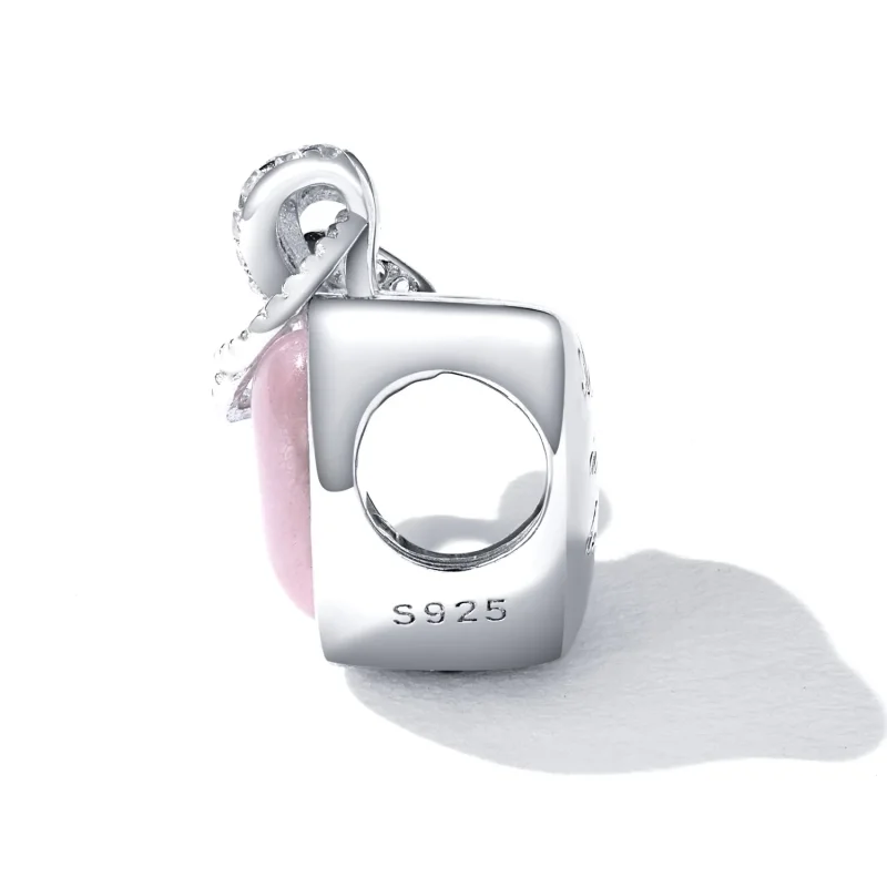 (imagine pentru) Pandora Style Pink Heart Charm - SCC2261 - Vizualizare 4