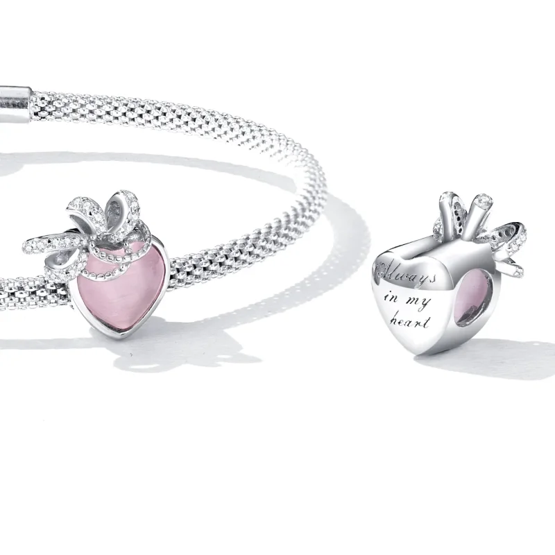 (imagine pentru) Pandora Style Pink Heart Charm - SCC2261 - Vizualizare 5