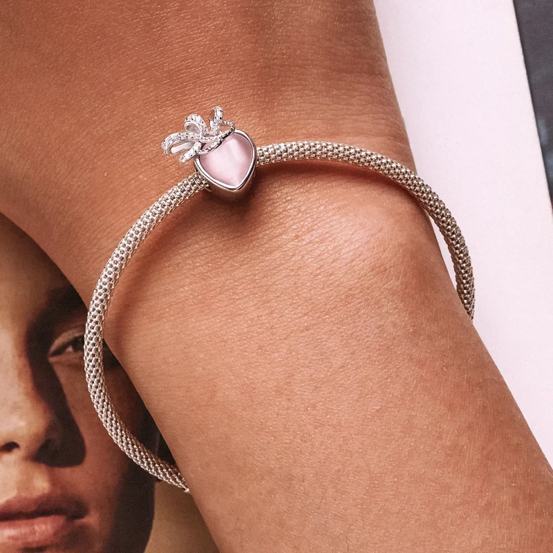 (imagine pentru) Pandora Style Pink Heart Charm - SCC2261 - Vizualizare 7