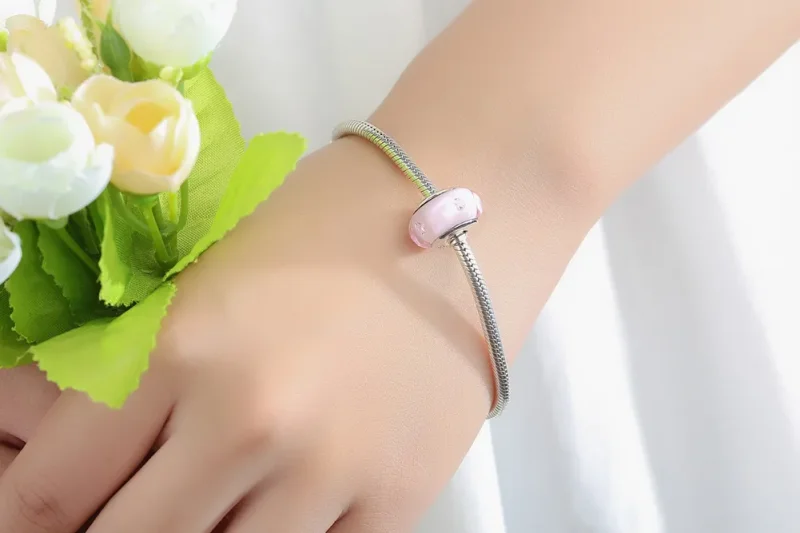 (imagine pentru) Pandora Style Pink Murano Glass Charm - SCZ003 - Vizualizare 10