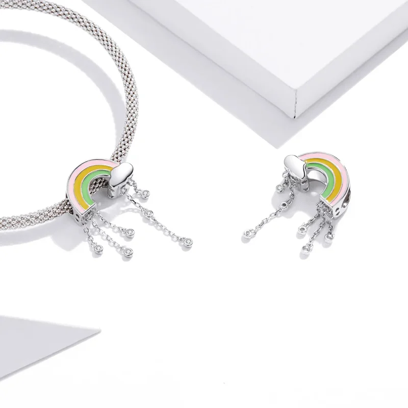 (imagine pentru) Pandora Style Rainbow Smile Charm - BSC418 - Vizualizare 4