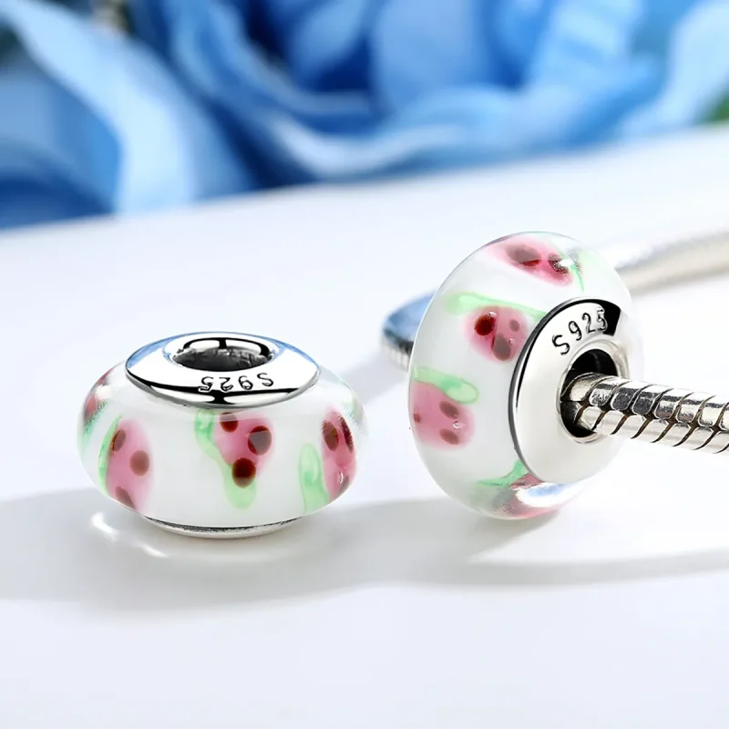 (imagine pentru) Pandora Style Red Fruits Murano Glass Charm - SCZ016 - Vizualizare 3